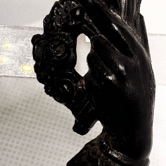 Antique Brooch Mourning victorian gutta percha love token - Picture 6 of 16